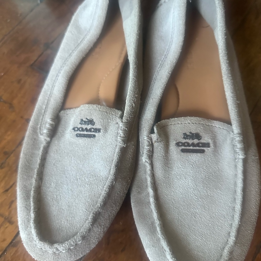 Coach Women's Suede Loafers - Soft Gray